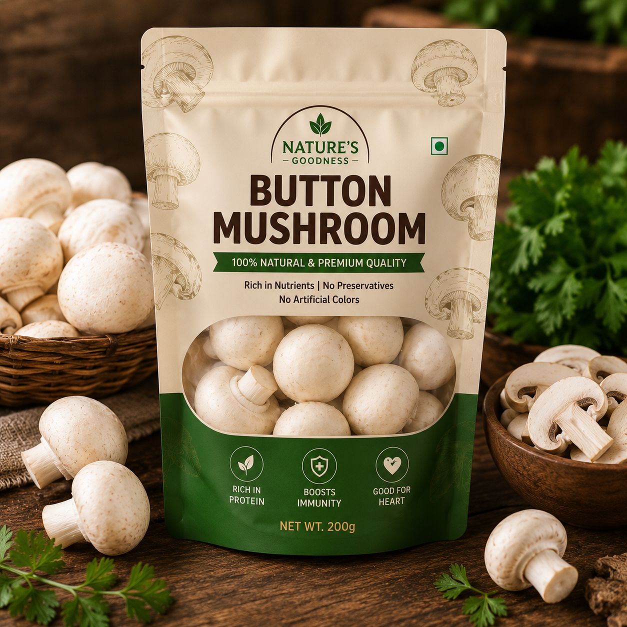 Button mashroom